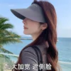 空顶防晒帽女款防紫外线夏季遮脸口罩面罩遮阳帽无痕一体太阳帽子