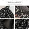 法式黑色碎花半身裙女2025夏季新款高腰显瘦遮胯裙高腰a字中长裙