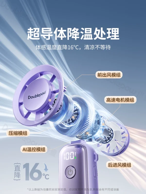 【空调级冷风】2025新款超高速手持小风扇暴风超长续航折叠迷你制冷空调户外小型充电风扇静音便携式学生宿舍